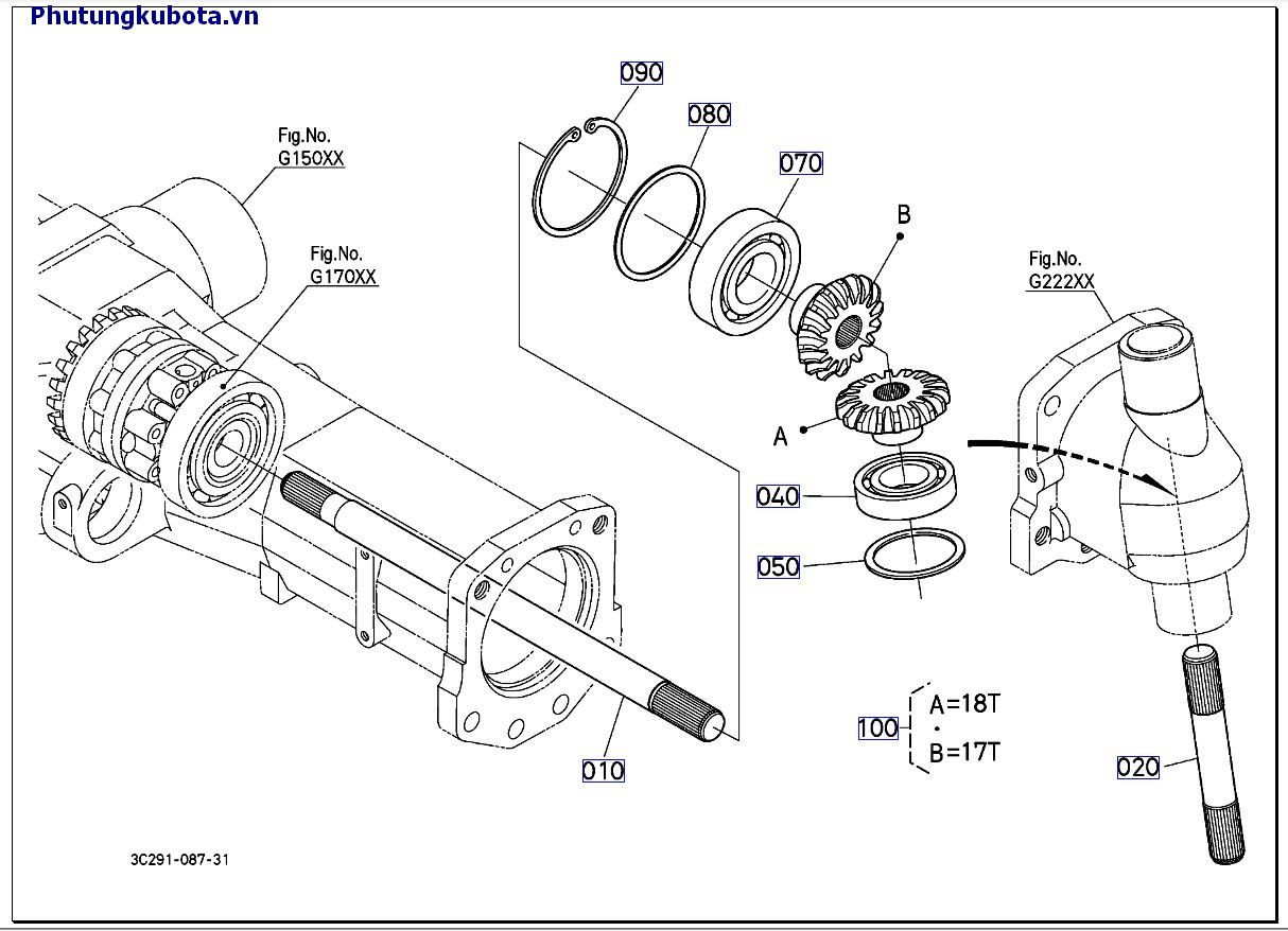 Trục truyền động vi sai bên trái